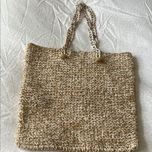 Knitted Tan Tote Bag